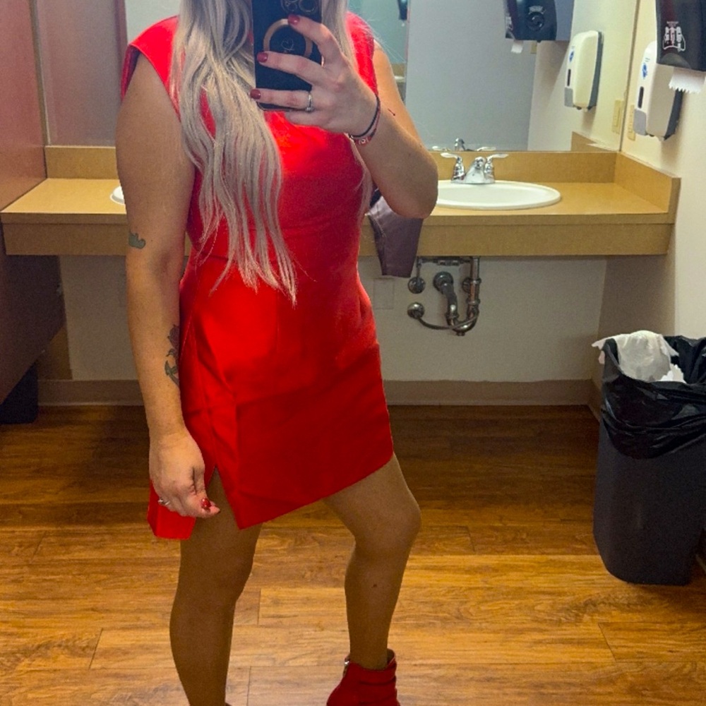 Worn once. Nasty gal shoulder pad dress